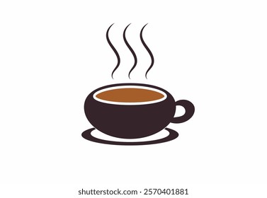 A cup of hot coffee illustration, vector, isolated. Hot drinks icons.
