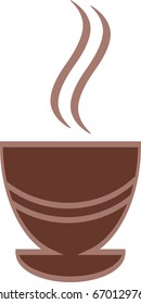 A cup of hot coffee illustration, vector, isolated. Hot drinks icon.