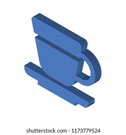 Cup of hot coffee isometric left top view 3D icon