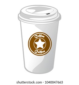 Cup of hot coffee with lid