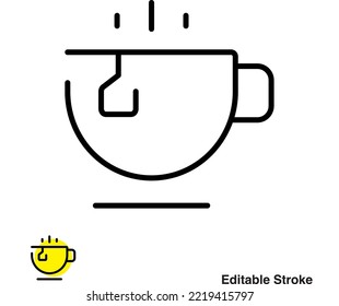 Cup Hot Coffee Line Icon Eps