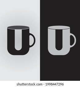 A cup of hot coffee. Logo icon. Vector illustration, coffee shop logo hipster with cup icon vector in line outline vintage style
