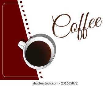 cup of hot coffee on a white sheet of notebook with written over coffee