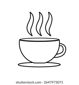 Cup of hot coffee outline vector icon. editable vector stroke hot cup of coffee icon. Cafe black vector symbol.