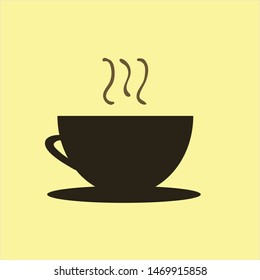 A cup of hot coffee. Simple logo for a cafe.