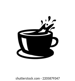 a cup of hot coffee spilled