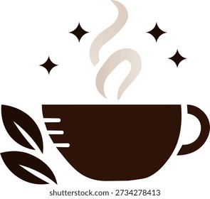 Una taza de café caliente con vapor