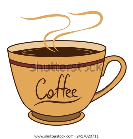 Cup of hot coffee with steam isolated design element vector image