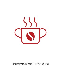 cup of hot coffee symbol logo vector