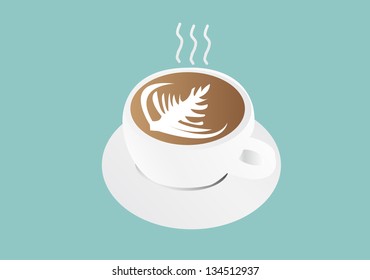 A cup of hot coffee , vector eps10
