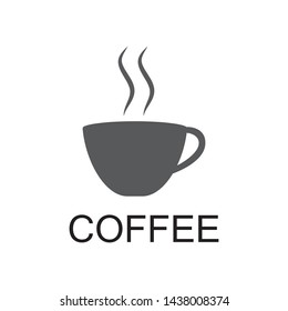 Cup of hot coffee vector icon. Coffee logo sign
