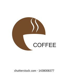 Cup of hot coffee vector icon. Coffee logo sign