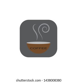 Cup of hot coffee vector icon. Coffee logo sign