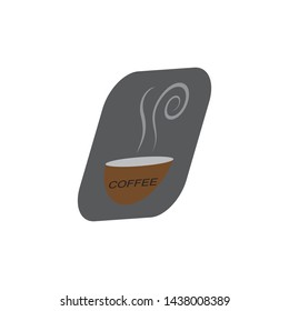 Cup of hot coffee vector icon. Coffee logo sign