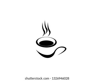 Cup of hot coffee Vector illustration of coffee logo-sign - Vector
