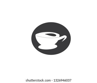 Cup of hot coffee Vector illustration of coffee logo-sign - Vector
