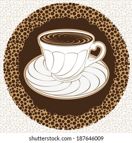 Cup of hot coffee Vector illustration of coffee