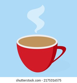 A cup of hot coffee. Vector illustration