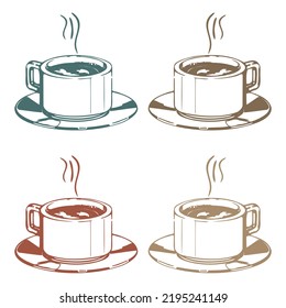 A Cup Of Hot Coffee Vector Illustration
