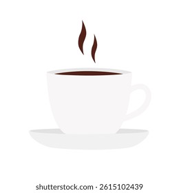 a cup of hot coffee vector illustration