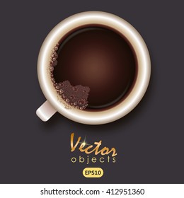 Cup of hot coffee. Vector illustration. EPS 10.