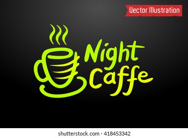Cup of hot coffee Vector illustration of coffee logo-sign