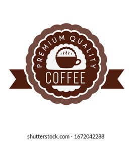 Cup of hot coffee. Vector coffee logo