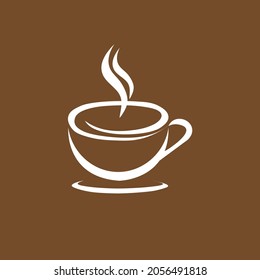 cup of hot coffee. vector coffee logo