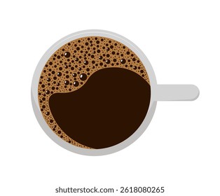 Cup with hot coffee, white background. Ideal for café branding, menu design, packaging, coffee-related projects, and promotional materials.