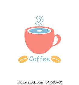 Cup of hot coffee.Vector icon.