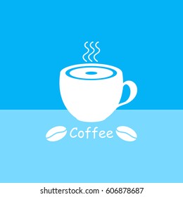 Cup of hot coffee.Vector icon.