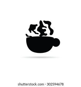cup of hot drink black vector silhouette