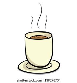 cup of hot drink / cartoon vector and illustration, isolated on white background.
