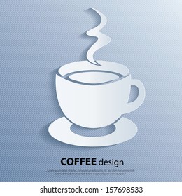 Cup of hot drink. Coffee icon. Vector illustration.