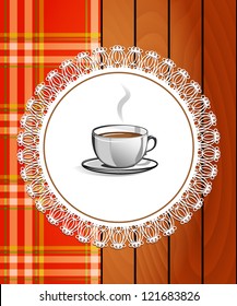 Cup of hot drink - coffee, tea. Menu for restaurant