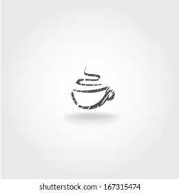 Cup of hot drink coffee, tea vector