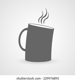 Cup of hot drink flat icon. Vector illustration.