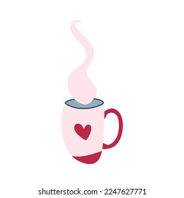 Cup of hot drink. Hand drawn vector illustration.