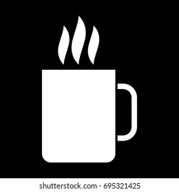 Cup with hot drink icon .
