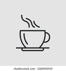 Icono de la copa de bebida caliente. Icono de la copa de té o café aislado en fondo blanco para medios sociales, aplicaciones y diseño web. Ilustración del vector