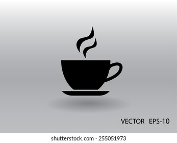 Cup of hot drink icon, vector illustration