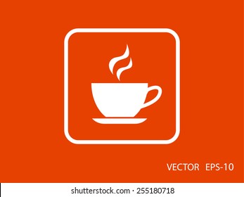 Cup of hot drink icon, vector illustration