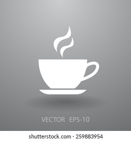 Cup of hot drink icon, vector illustration