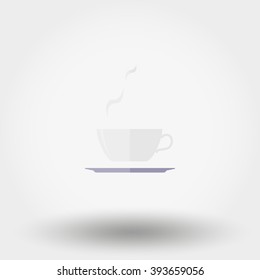 Cup with a hot drink. Icon for web and mobile application. Vector illustration on a white background. Flat design style.