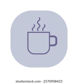 Cup with hot drink line icon. Mug with coffee or tea outline sign. Morning, coffee break, cafe or coffeeshop concept. Vector illustration, symbol element for web design and apps