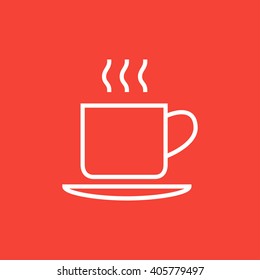 Cup of hot drink line icon.