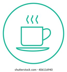 Cup of hot drink line icon.
