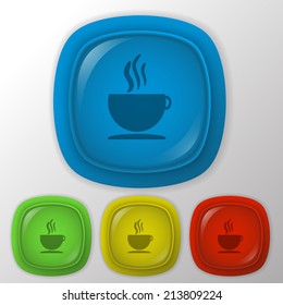 Cup of hot drink sign. Coffee symbol icon