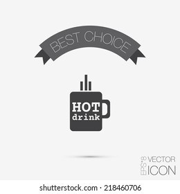 Cup of hot drink sign. Coffee symbol icon. Symbol of hot drink . Icon cafe or diner.