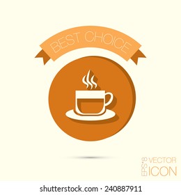 Cup of hot drink sign. Coffee symbol icon. Symbol of hot drink . Icon cafe or diner.